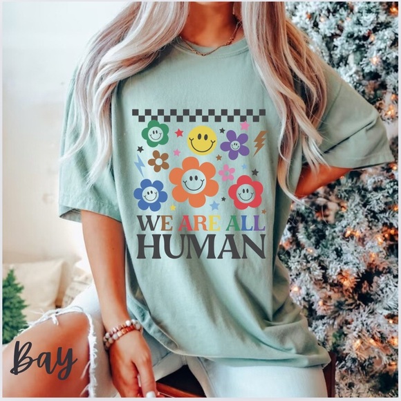 Pride we are all human graphic t shirt S-4X - Picture 2 of 3